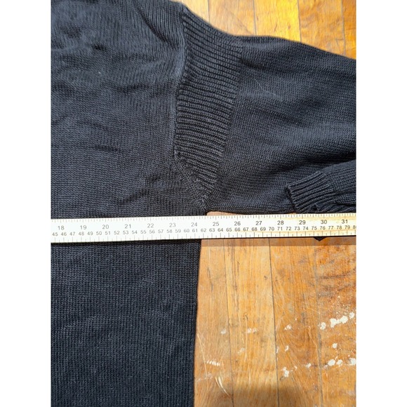 Mendocino Sweater Mens XL Black Ribbed Hem & Cuff Long Sleeve V Neck Pullover - Picture 6 of 7